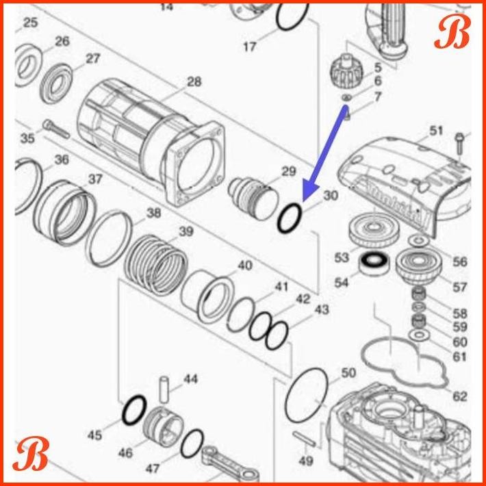 | ILP | ORING SEAL SIL STRIKER PISTON HM1317C HM 1317 C HM 1317C BOBOK MAKITA