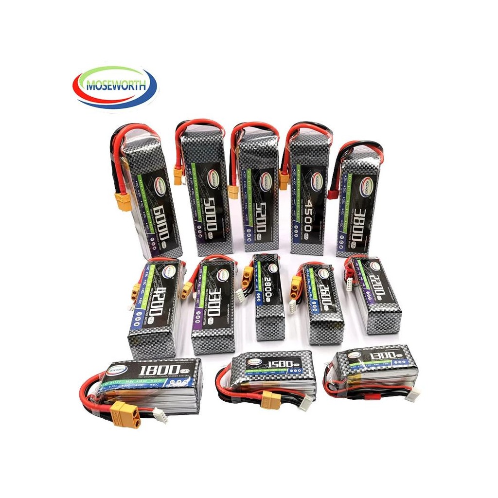 MOSEWORTH  3S 11.1V RC LIPO BATTERY 1300MAH 1500MAH 1800MAH 2200MAH 3300MAH 5200MAH RC BATTERY WITH 