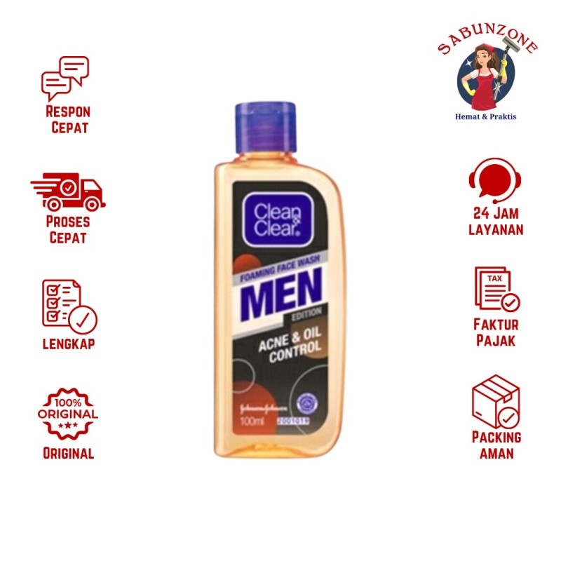 Sabun Cuci Muka Pria Clean & Clear Men 100 ml