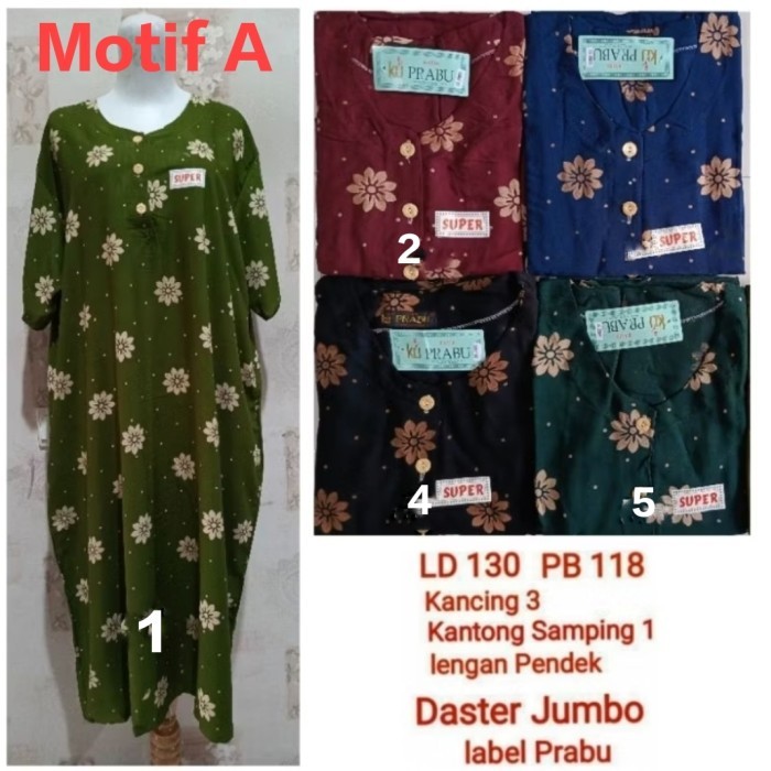 Daster Jumbo Kencana Ungu label Prabu LD 130