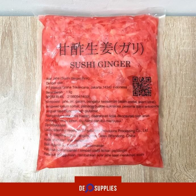 

Sushi Gari Pink 1kg - Acar Jahe Pickled Sushi Ginger Pink Shoga Asinan