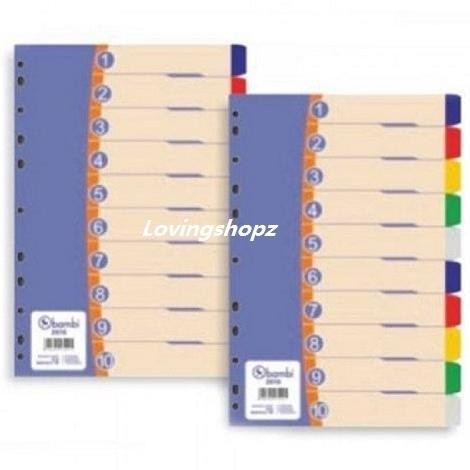 

Baru Pembatas Binder Bambi A4 2610, Tab Divider Bambi A4 2610