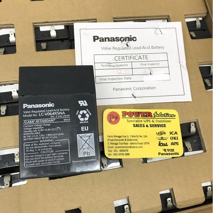 Baterai Panasonic Asli Original Aki Kering Accu 6Volt 6 Volt 6V 4.5Ah