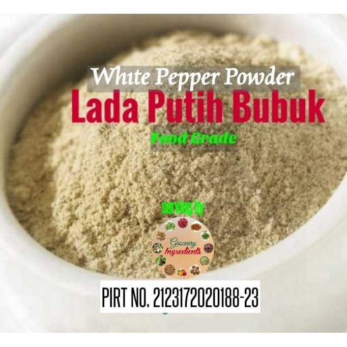 

Pure White Pepper Powder 1kg / Lada Putih Bubuk Murni 1kg
