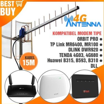Antena Yagi Grid Modem Orbit Pro TPLINK MR6400 MR100 DWR920 TENDA 4G03