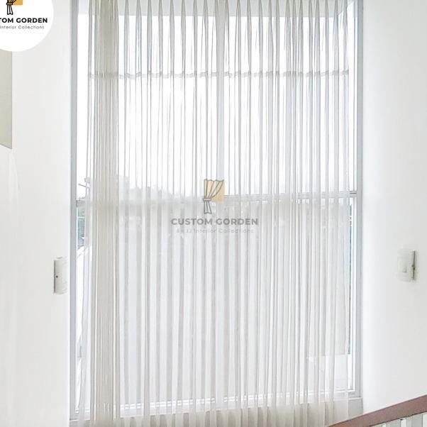 Vitrase Polos Nimalis Pelapis Gorden Voile Kain Putih Transparan -Cg