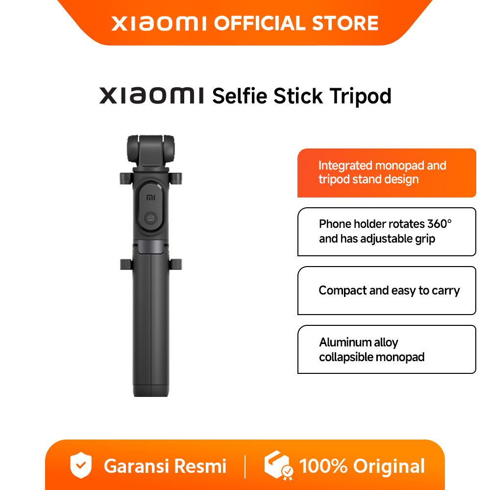 Xiaomi Selfie Stick Tripod | Integrated monopad and tripod | Phone holder rotates 360° |  Aluminum a