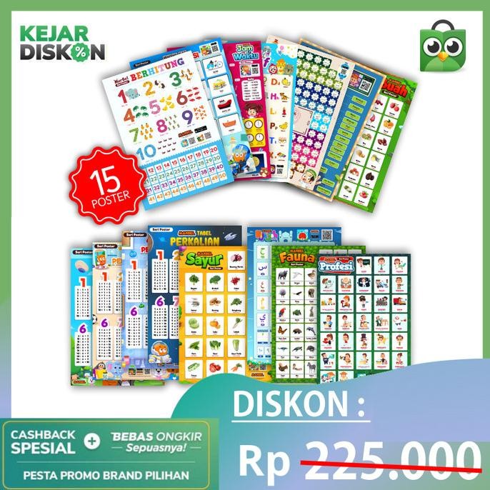 

Paket Poster F - Isi 15 - SUPER HEMAT LENGKAP- Poster Pendididan TK/SD