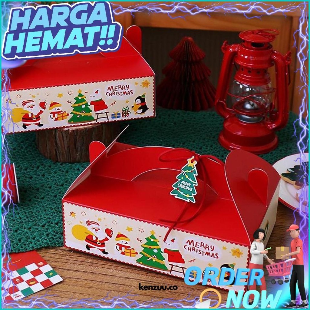 

New - Kotak Kue Natal - Kotak Kemasan Kue /Permen / Cupcake - Portabel Christmas Box - Kotak Hampers Natal Sale