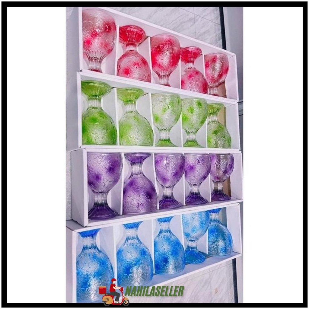 Sloki Calista Kaca Gelas Bintang Natal Dan Imlek Isi 5 Gelas Lebaran Murah