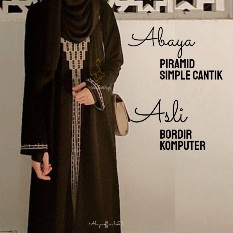 Baju Muslim Abaya piramid Bordir Gamis Hitam arab saudi bahan Jetblack Saudi Original Abaya