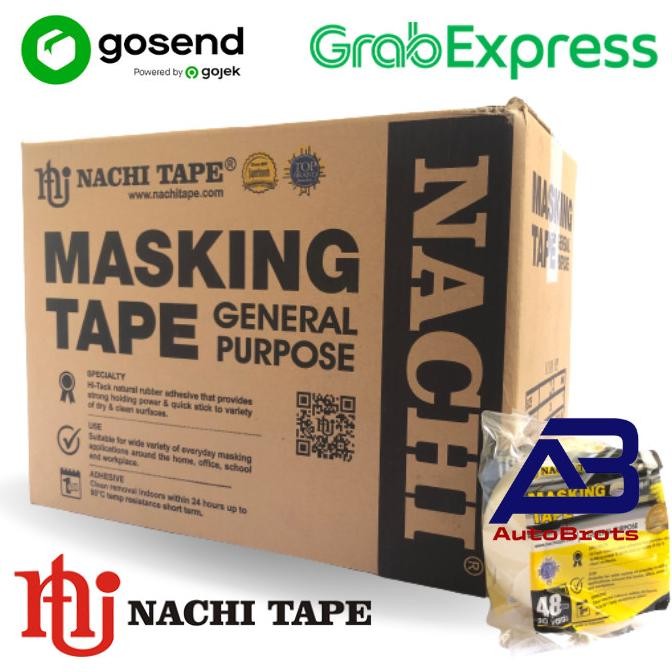 

TERMURAH - 1 Dus/48Roll Nachi Masking Tape Isolasi Kertas 2 Inch (48mm) x 20 Yard