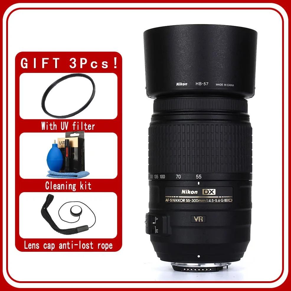 nikon af-s dx nikkor 55-300mm f/4.5-5.6g ed vr lens for nikon slr cameras