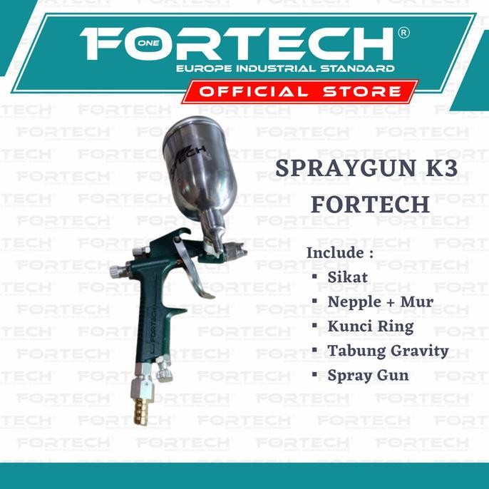 SPRAYGUN K3 FORTECH SEMPROTAN CAT TABUNG ATAS SPRAY GUN K-3 AIRBRUSH HNT