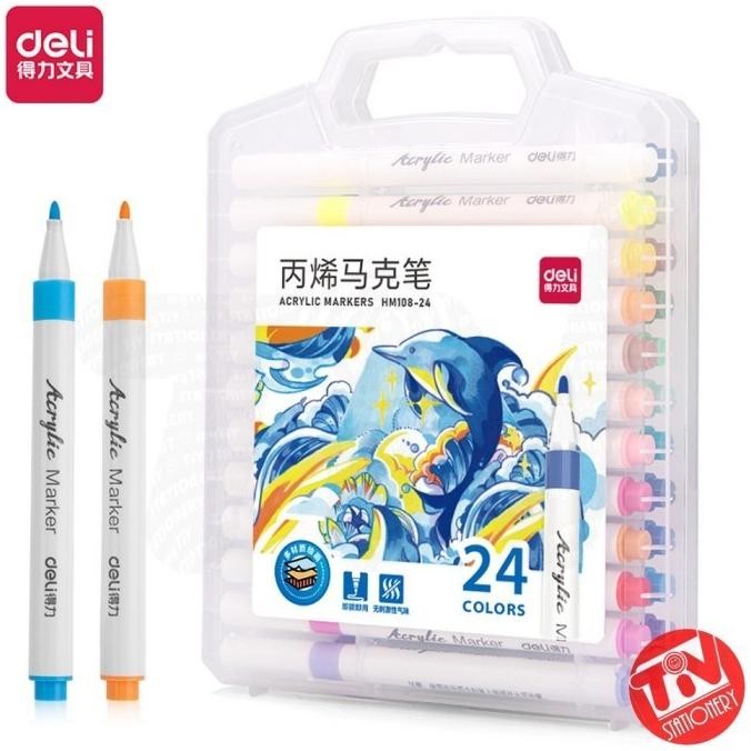 

Baru Spidol Deli Permanent Acrylic Marker Set 36 Colors Premium