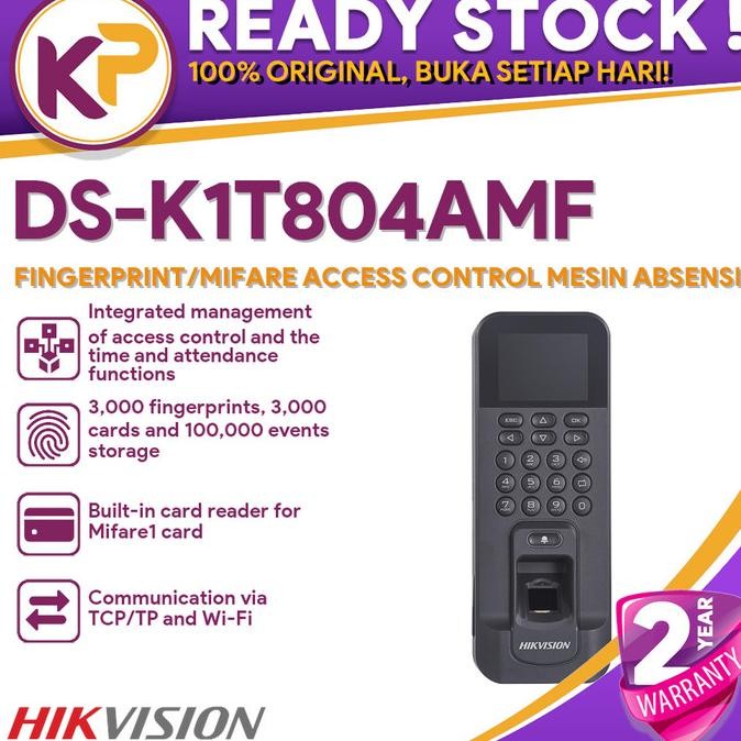 

Baru Hikvision Ds-K1T804Amf Fingerprint/Mifare Access Control Mesin Absensi Kualitas Premium
