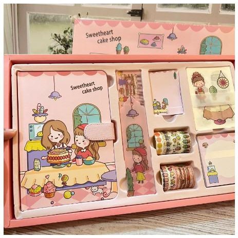 

Diary Set -Journal Set - Jurnal 7 In 1 Sweetheart Cake Shop