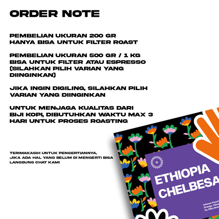 

Biji Kopi Manual Brew Arabika - Ethiopia Chelbesa - 500 Gr