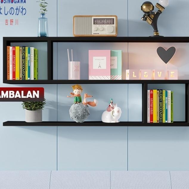 Rak Dinding Tempel Dekorasi Buku Serbaguna Hiasan Aesthetic-Yosinogawa