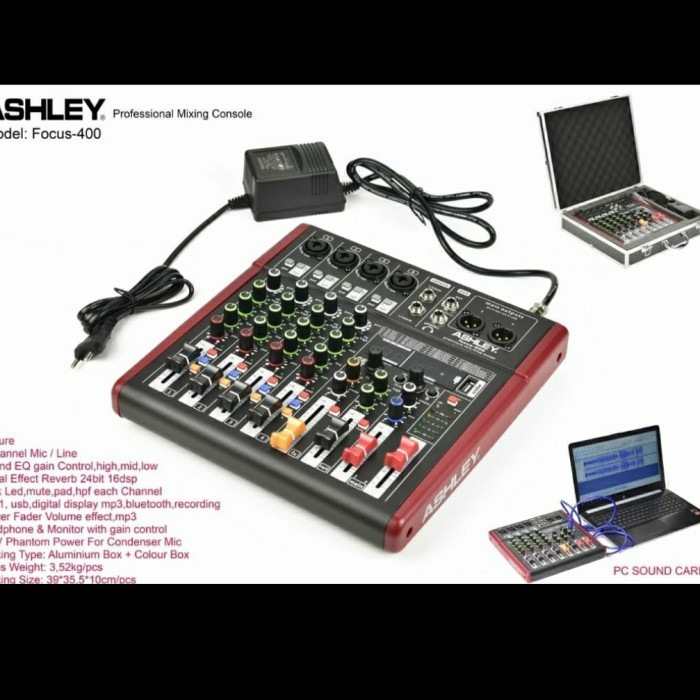 Cuci Gudang Mixer Audio Ashley Focus 400/Focus400 4 Channel Usb-Mp3-Recording