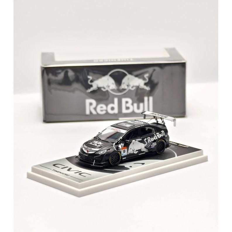 Time Micro Honda Civic FD2 Type R Red Bull #16 Race Edition MOTUL Limited Edition Platinum Black