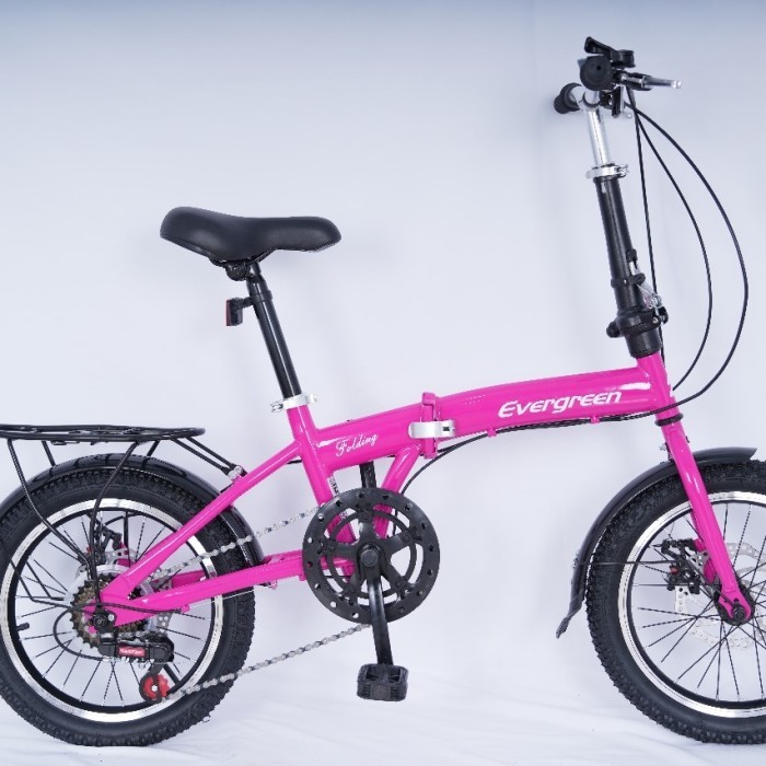 Sepeda Lipat 16 Inch Evergreen Rem Cakram Dan Gigi 7 Speed