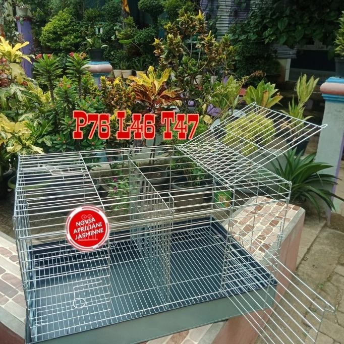 kandang kelinci galvanis lipat ukuran 76 xl