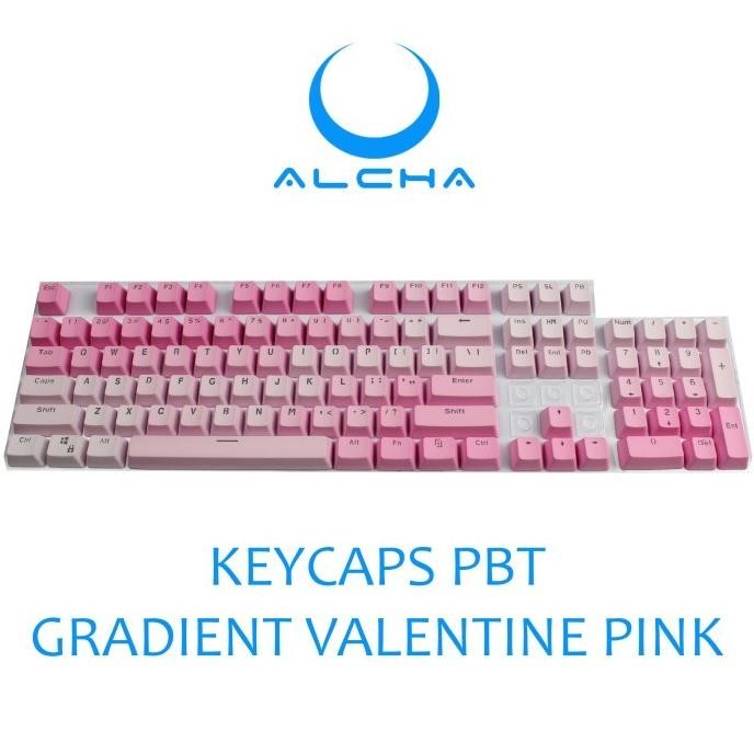 Alcha Keycaps Pbt Single Shot Valentine Pink Side Letters Oem Profile Hits
