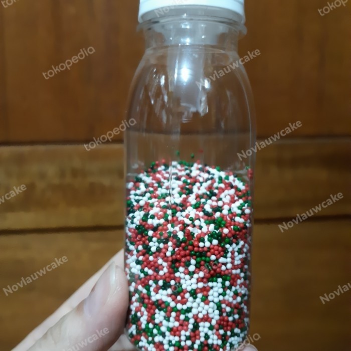 

Natal sprinkle trimit sugar pearl warna christmas hiasan kue/cupcake xmas Limited