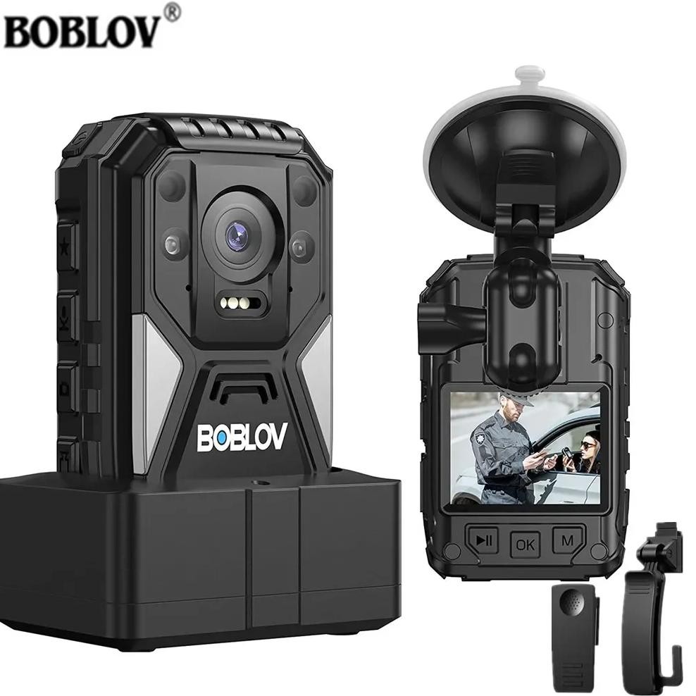 BOBLOV B4K4 BODY WORN CAMERA 4K 128G VIDEO RECORDER GPS IP67 POLICE SECURITY CAMERA 4000MAH BATTERY 