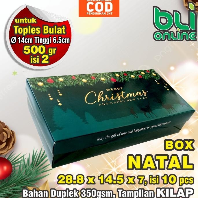 

Box Natal 28.8 X 14.5 X 7 / Hampers Natal / Box Kue Kering / Kotak Natal 500Gr / Kardus Natal / Isi 10 Pcs