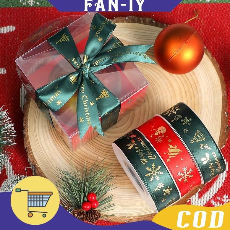 

2.5X230Cm Pita Hampers Natal Pita Merry Christmas Pita Dekorasi Kue Ulang Tahun Pita Christmas Satin Pita Hias