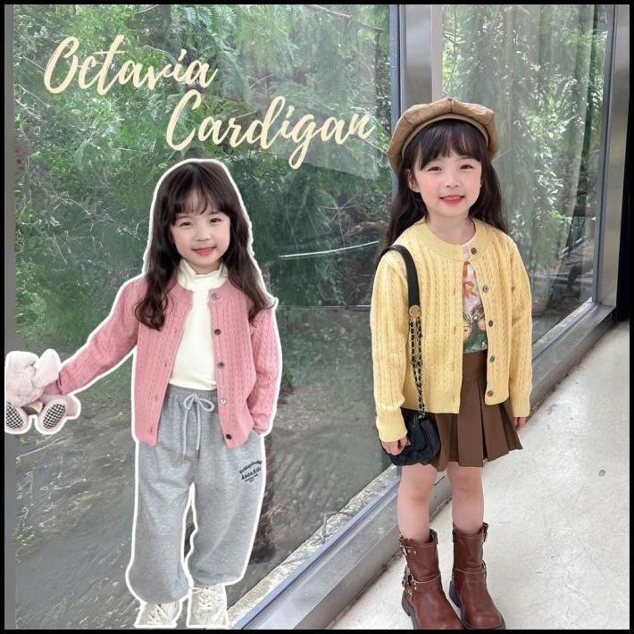 Octavia Cardigan | Cardigan Import Anak Perempuan | Cardigan Rajut Ana