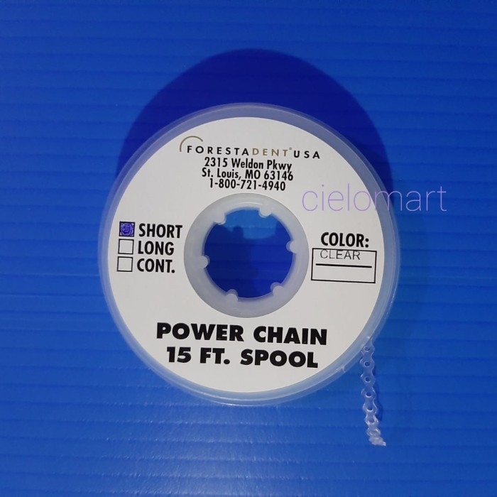 Power Chain Clear Forestadent Usa Karet Orthodontic Bening / Ortho / B