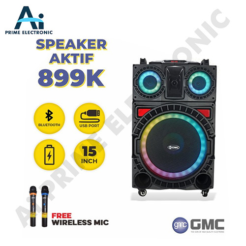 ORIGINAL GMC 899K Speaker Bluetooth Portable 15 inch Karaoke