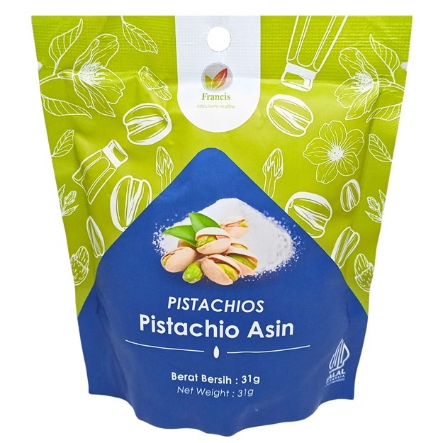 

S19926 FRANCIS ASIN KACANG PITACHIOUS 31GR POUCH MAJU BERSAMA (20250701)