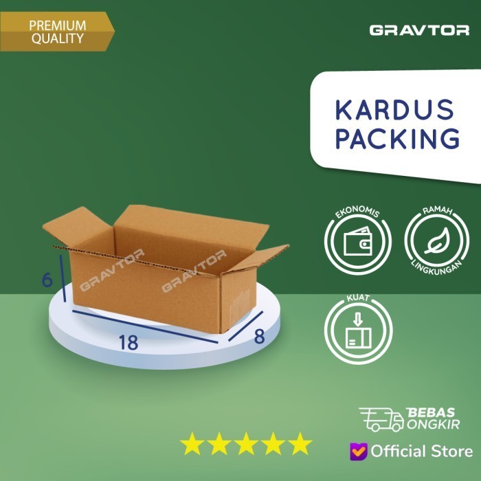 

Kardus 18x8x6 - Kemasan Box Kotak Dus Packing Polos Murah Baru Kecil