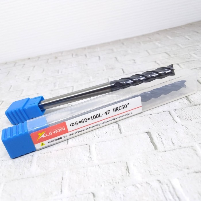 ENDMILL CARBIDE DIAMETER 6 X 100 LONG MERK XUHAN BARU.ENDMILL 6X100 MM