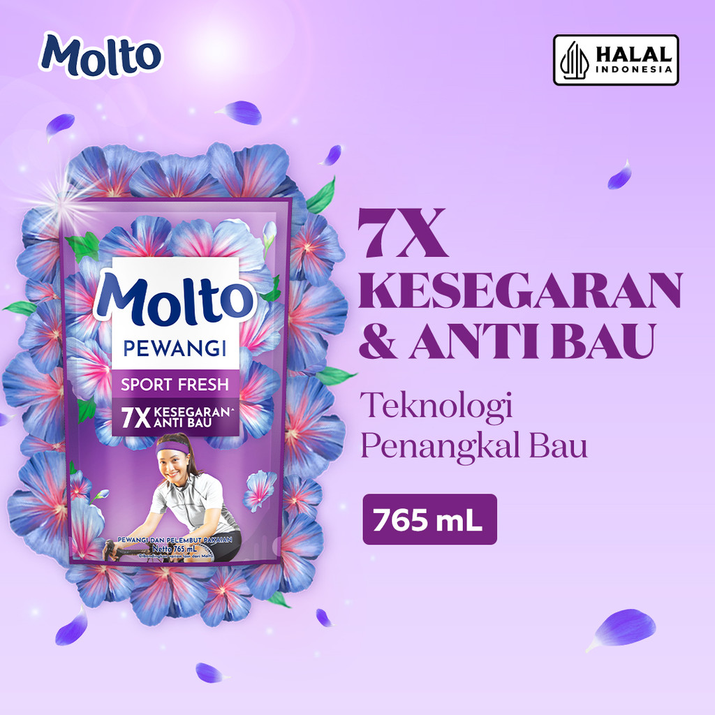 Molto Pewangi Pakaian Sport Fresh 7x Kesegaran & Anti Bau 765ml