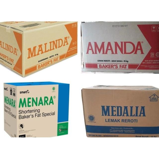 Mentega Putih Tawar / Shortening 15Kg ( Malinda / Amanda / Menara )