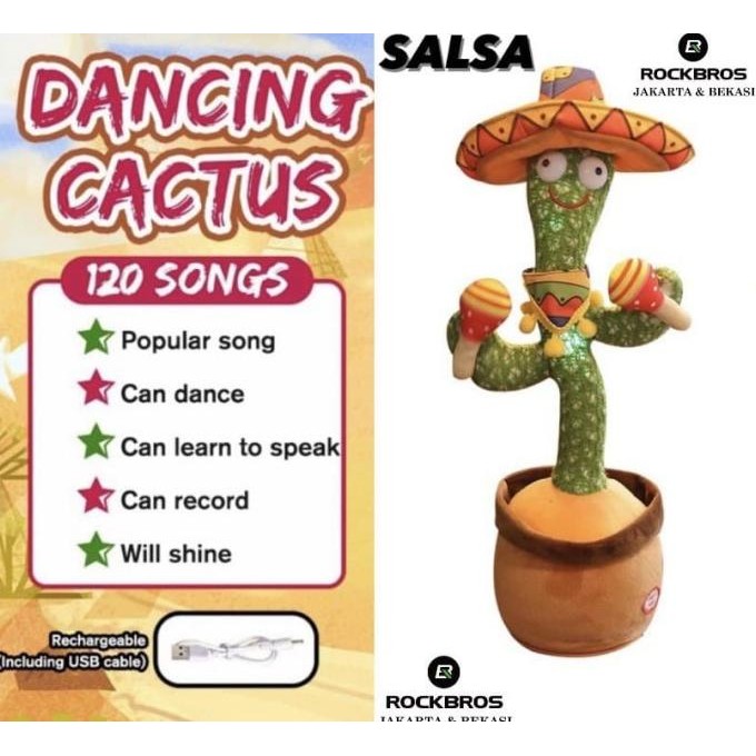 Tiktok Mainan Boneka Kaktus Joget Cactus Dance Dancing Bicara Goyang