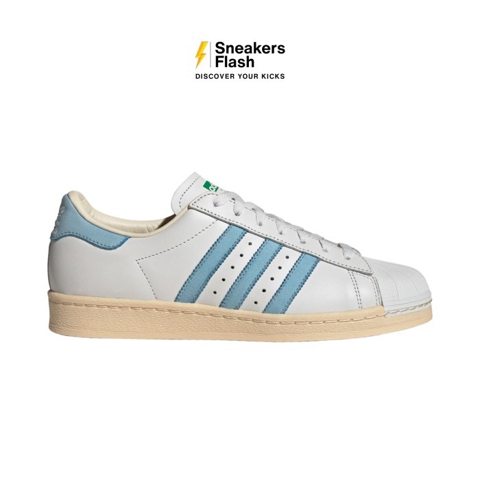 ADIDAS Superstar 82 Crystal White Clear Blue Sepatu Sneakers Pria - ID2151 - Size 45.3