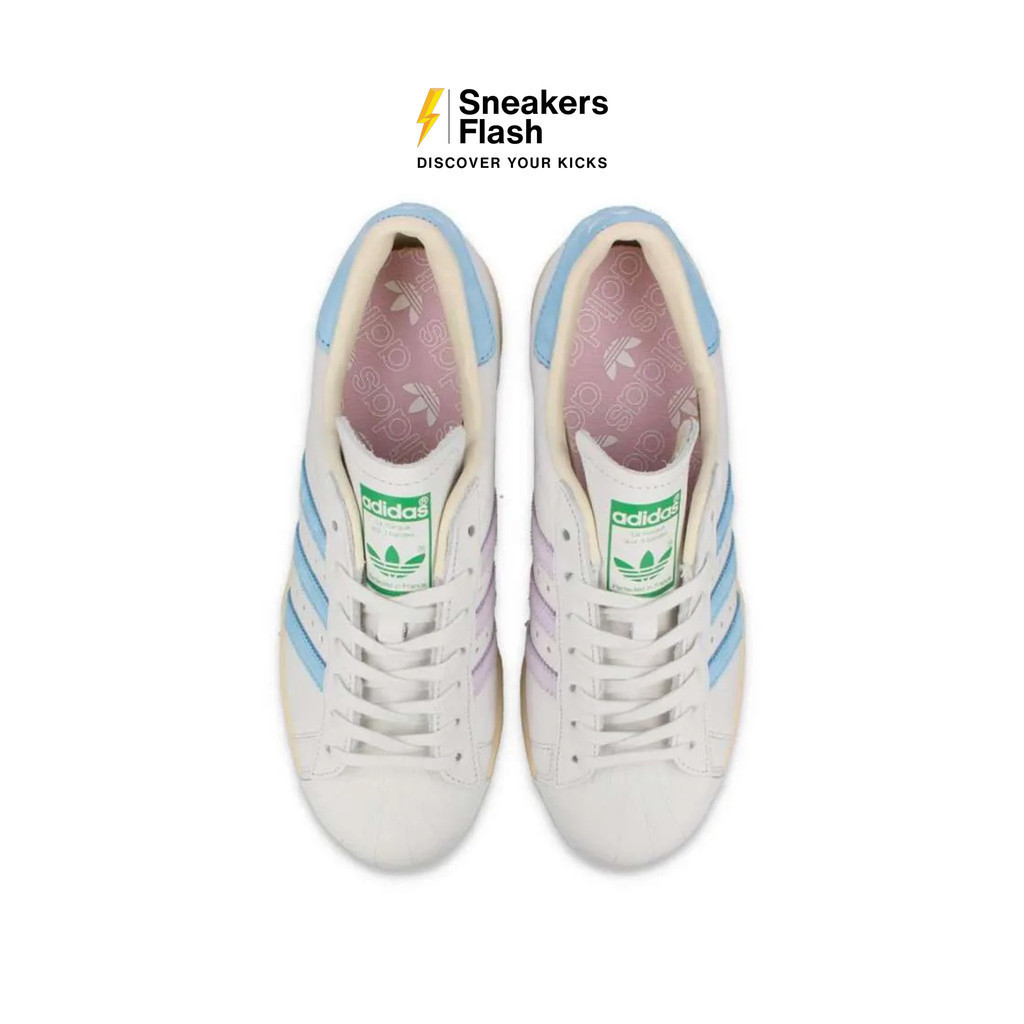 ADIDAS Superstar 82 Crystal White Clear Blue Sepatu Sneakers Pria - ID2151 - Size 44