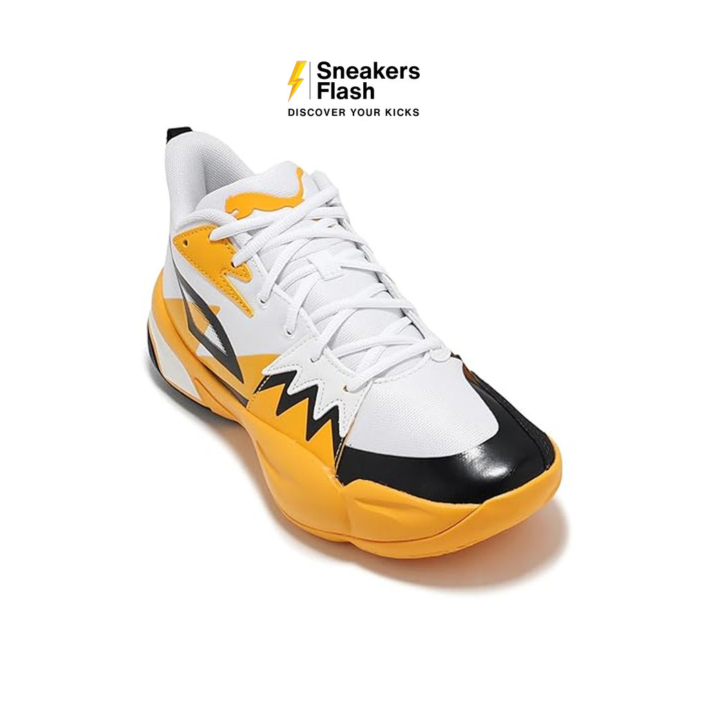 PUMA Genetics White Yellow Sizzle Sepatu Basket Pria - 37990503 - Size 44.5