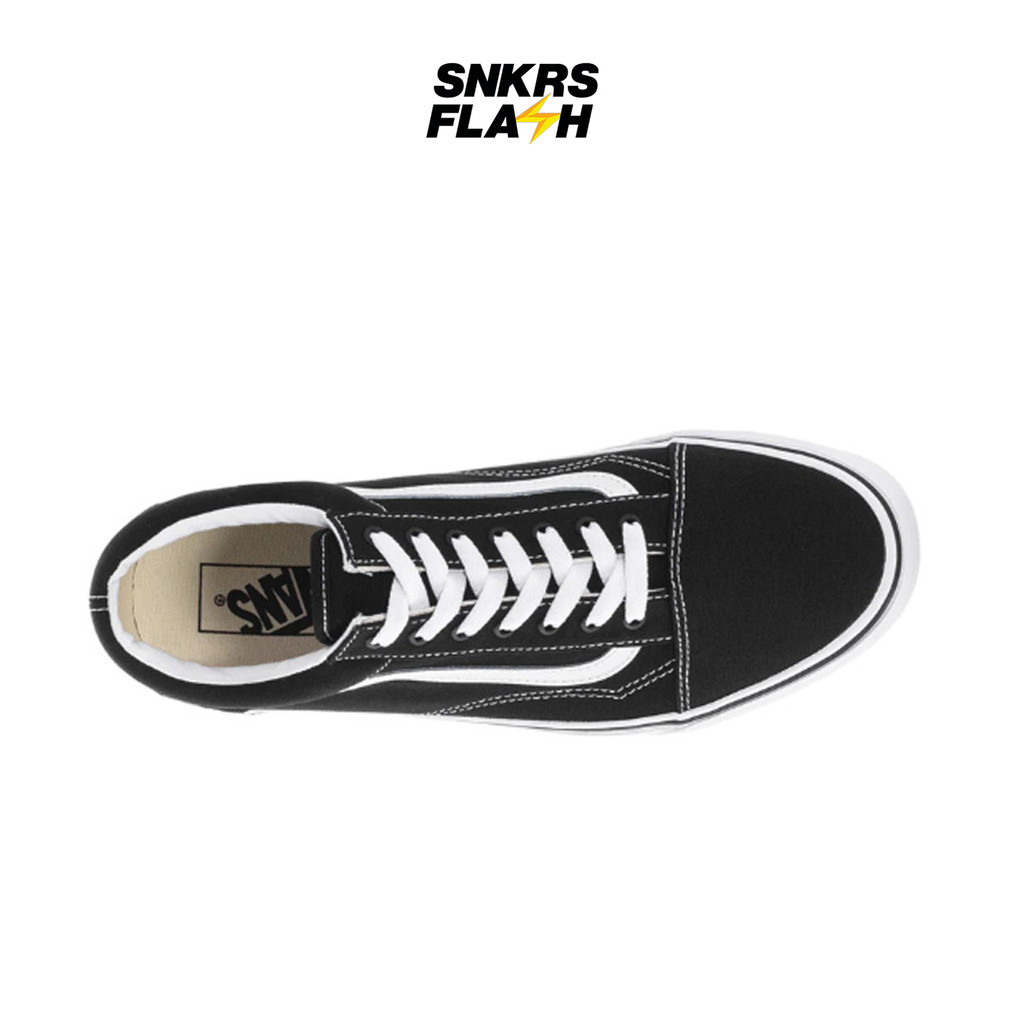 VANS Ua Old Skool Canvas Black True White Sepatu Sneakers Unisex - VN000ZDF1WX - Size 34.5