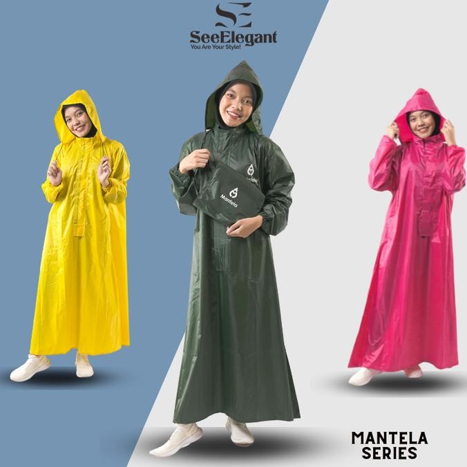 JAS HUJAN WANITA MANTELA MANTEL GAMIS MUSLIMAH HIJAB DEWASA JUMBO