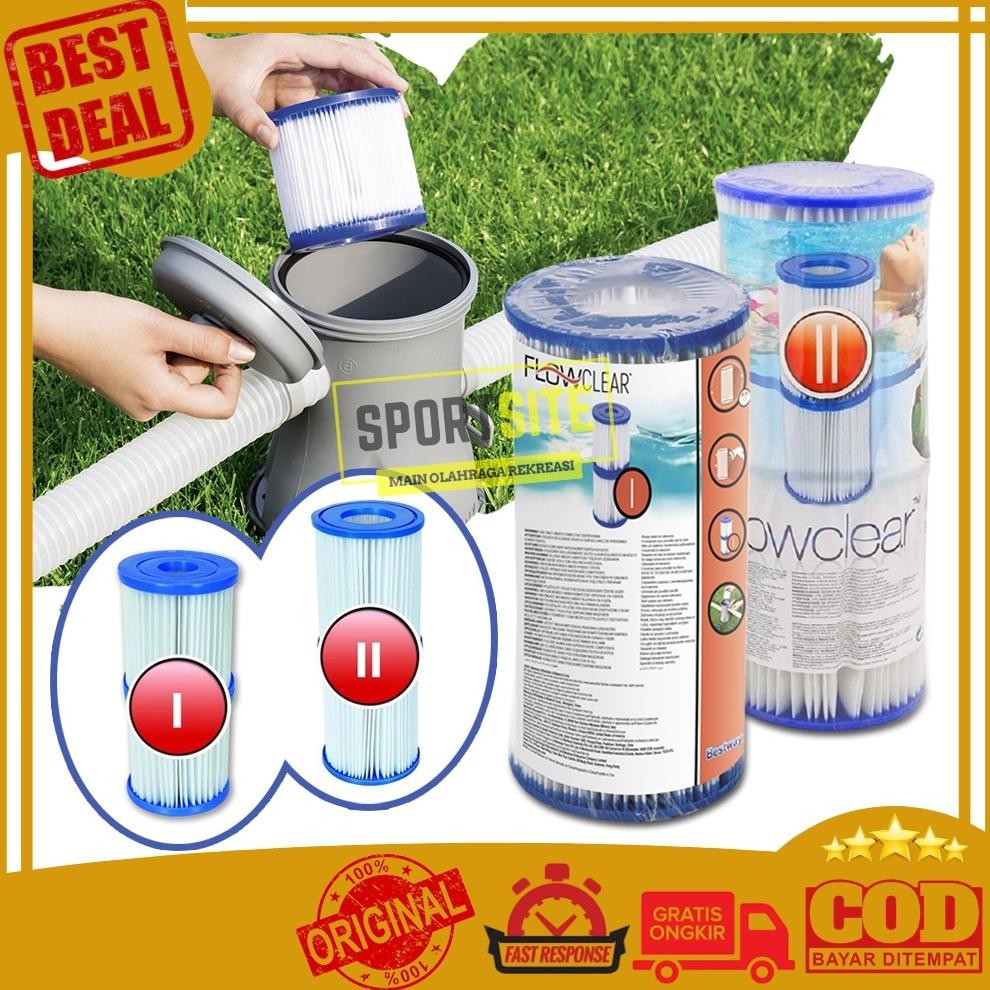 Ang Bestway Type I (58093) Dan Type Ii (58094) Filter Pompa Saringan Penyaring Air Kolam Renang Cart