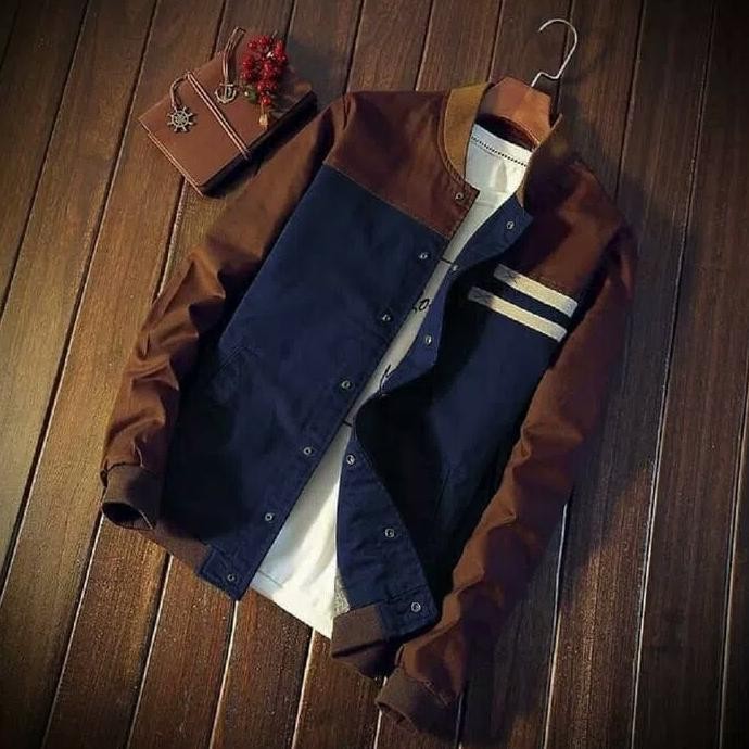 JAKET SIMPEL VARSITY BASEBALL ANTI AIR M L XL XXL