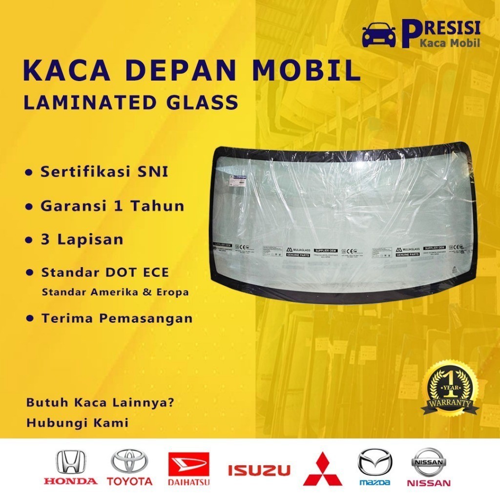 Kaca Depan Mobil Honda Stream 00-04 S7A/RN1 (Tanpa Spion) SNI