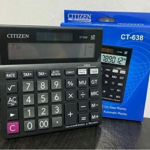 

TERSEDIA KALKULATOR DESKTOP MEJA CITIZEN CT-638 / CALCULATOR 12 DIGIT CEK ULANG